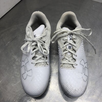Under Armour Boys Youth White Cleats UAF-0811 High Octane Jet Fuel