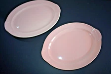 Lu-Ray Pastels TS&T 1940's Vintage Lot 2 Platters Plates Pink LuRay Taylor Smith
