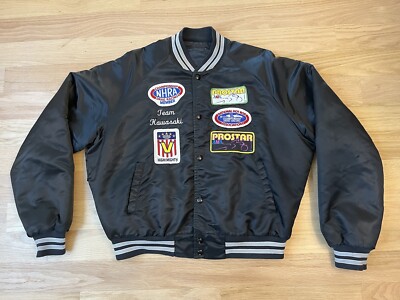 VTG 1980s NHRA Drag Racing Jacket With Patches Prostar AMA High And Mighty