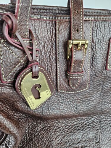 Vintage Dooney Bourke Red Leather Buckle Purse Gold Hardware Shoulder