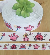 7/8 1.5" 1 YD Cinderella Grosgrain Ribbon Carriage Magic Wand Castle Ribbon