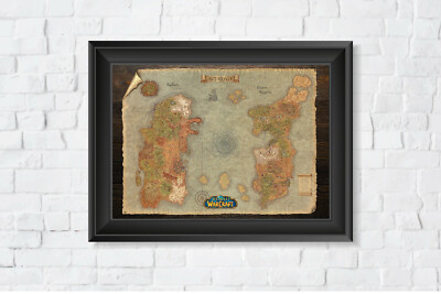 World of Warcraft Vanilla, Azeroth World Map, High Quality, A1/A2/A3 Print