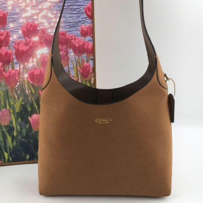 COACH Brooklyn Shoulder Bag 28 suede CW637 Siena Brown