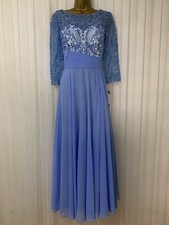 Veni Infantino Blue Chiffon Dress Mother Bride Groom Wedding Occasion Guest