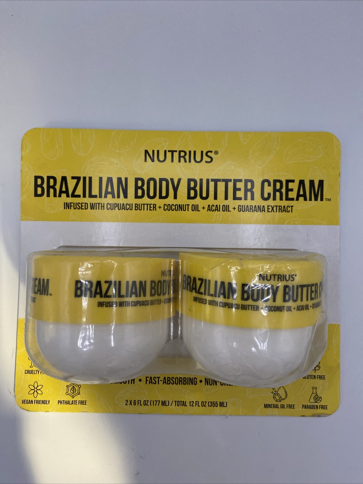 Crema de Manteca Corporal Brasileña Nutrius - Master Pack Caja Abierta 2 X 6Oz