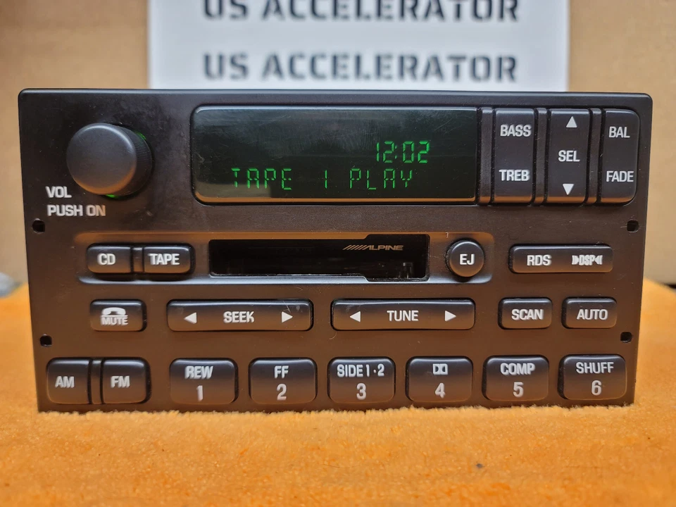 Reproductor de cinta de casete de radio original Lincoln Navigator 2000-2002 OEM ALPINE Foto 3 de 4