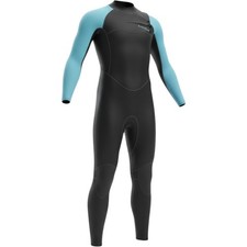 OM Gear Wetsuit Full Body Neoprene Black Turquoise Blue Size 10 Surf Dive
