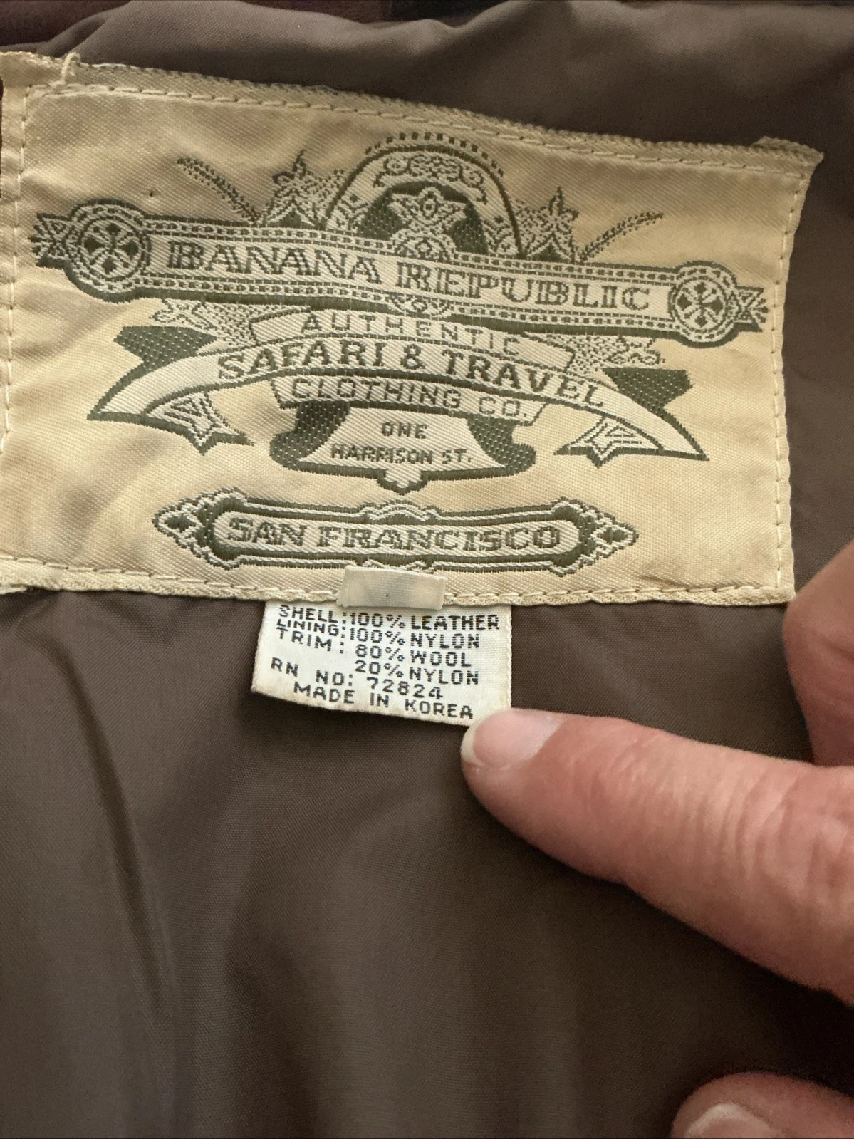 Vintage Banana Republic Leather Bomber Jacket - product detail image 4