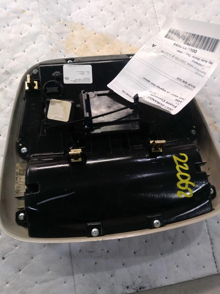 Used Front Upper Center Console fits: 2017 Dodge Durango roof w/sunroof w/garage Foto 2 de 4