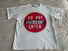 Vintage Moschino Couture Milano Do Not Enter Tee Size L Italy