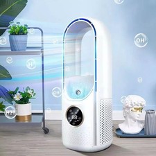 Portable Air 6 Speed Silent Timer Air Conditioner Cooler Leafless Electric Fan