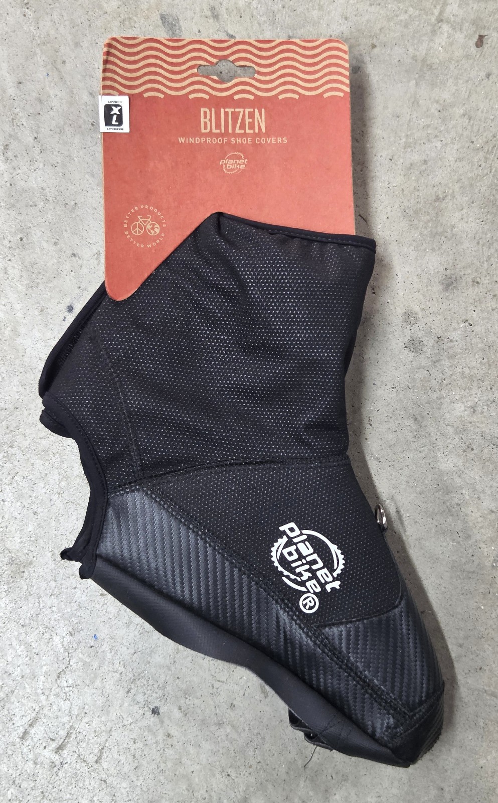 New - Planet Bike Blitzen Windproof Cycling Shoe Cover, Neoprene, Black, XL