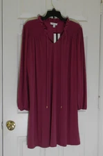 Nine West Dress from the Ground Up Plumberry Sz Small NWOT Shift Shirt Stretch