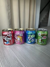 Nintendo Super Mario Bros Shasta 8 oz Soda Can Set 1993 Yoshi Luigi Princess