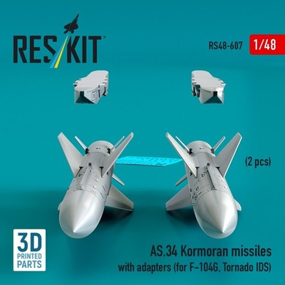 1/48 ResKit RS48-0607  AS.34 Kormoran missiles with adapters (2 pcs) (for F-104G