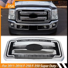 For 2011-2016 Ford F250 F350 F450 F550 Super Duty Chrome Grill Grille Assembly