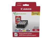 Canon CLI-581XL / 2052C006 Tinten Sparset Schwarz, Cyan, Magenta, Gelb (4 StüCk)