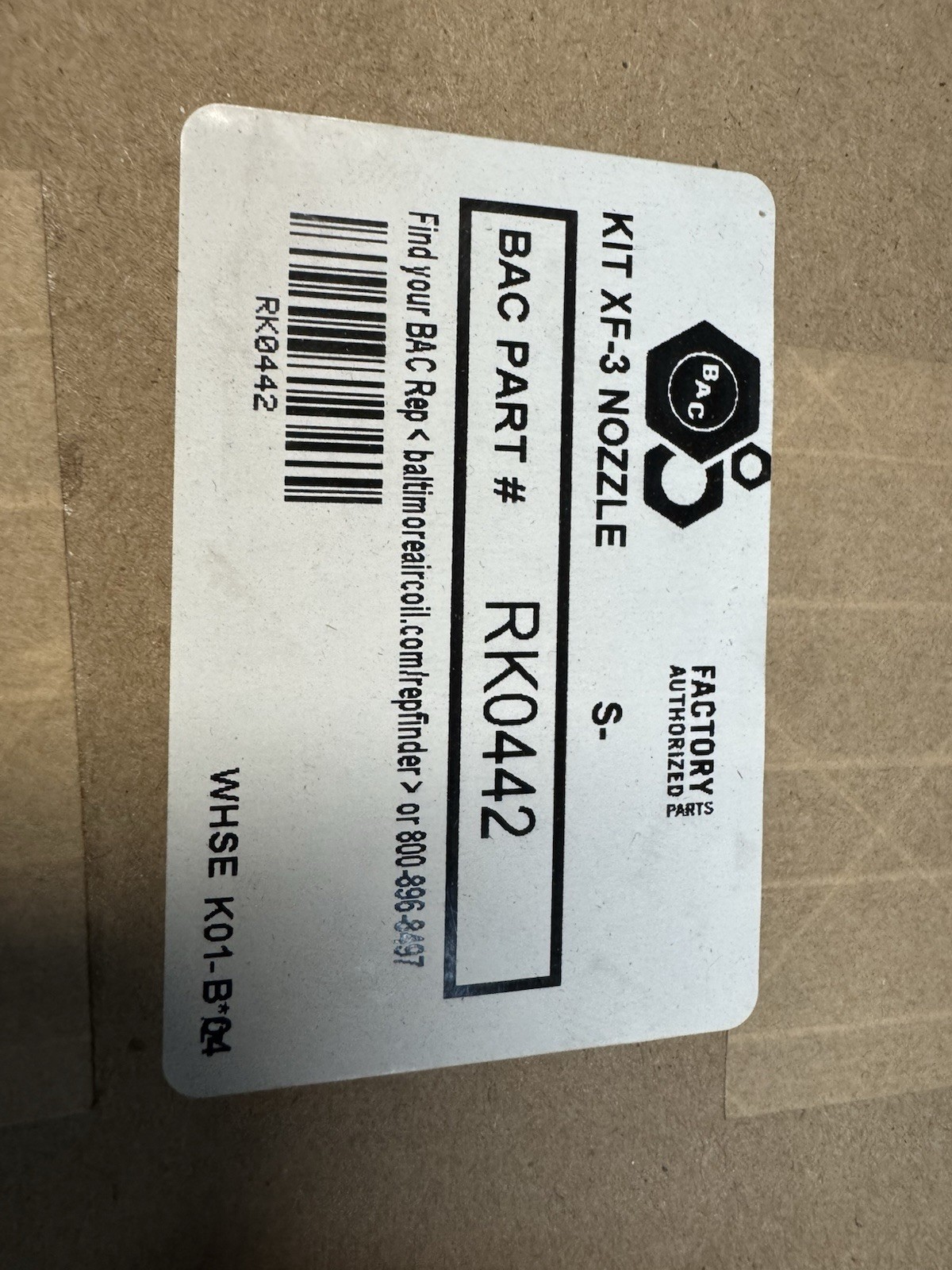 BAC RK0442 Xf-3 Nozzle Box of 25 Brand New