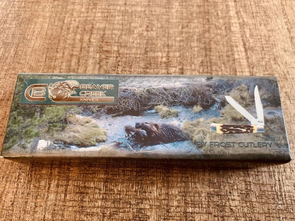 Frost Cutlery 海狸溪折叠捕手 2 刀,步枪盾,全新带盒 — 第 4/4 张图片