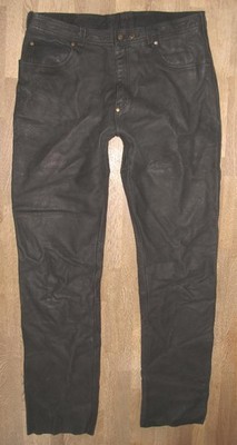 HEIN GERICKE MOTORCYCLE LEATHER JEANS / Nubuck Leather Trousers in approx W37 / L36