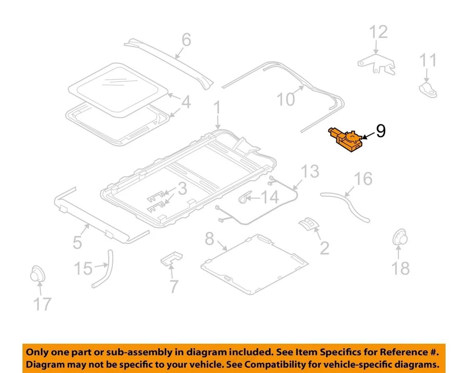 Subaru Forester 2009-2013 techo corredizo techo corredizo motor eléctrico actuador OEM Foto 3 de 4