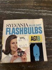 Sylvania Blue Dot Vintage Flashbulbs AG1B 12 Twelve Blue Bulbs UNUSED NEW