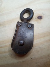 Vintage Antique Iron Pulley Block small Railroad , Industrial Farm Tools SWL