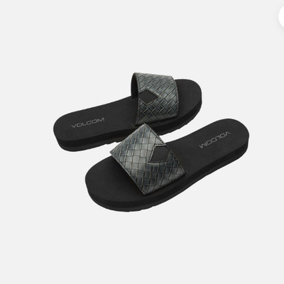 Volcom Not So Simple Slide Womens Sandal Black Size 9 NWT