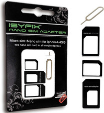 Sim Card Adapter Nano Micro - Standard 4 in 1 Converter Kit with Steel Tray Ejec