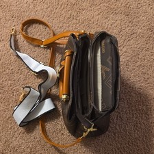 Women s Brown/Tan Monogram Satchel Top Handle...