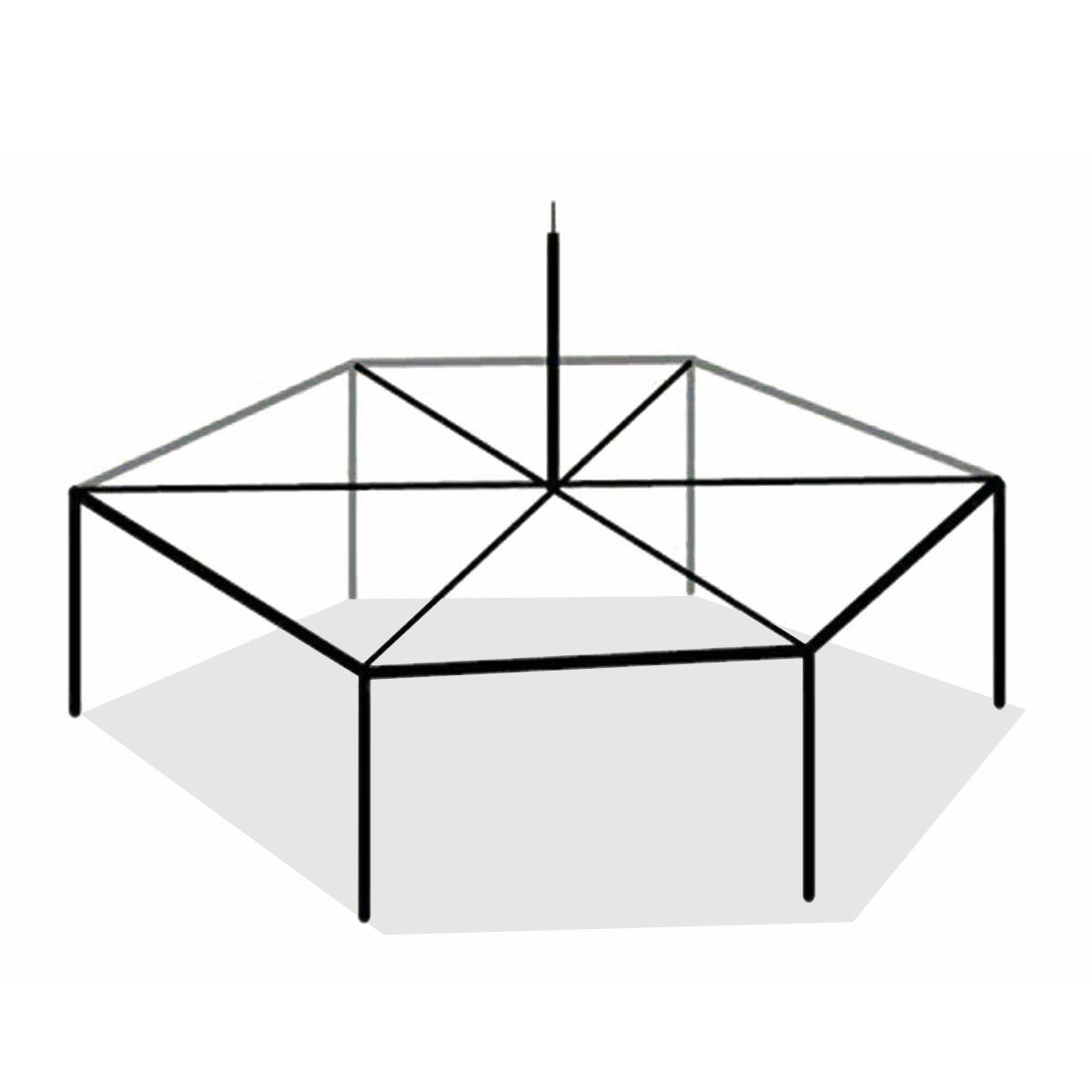 40 ft Aluminum Frame Tent Replacement For Hexagonal High Peak Commercial Canopy