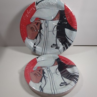 Club Banger Girl Nike 9'' Paper Plates 7'' Dessert Party Hat Hip Hop Supplies 
