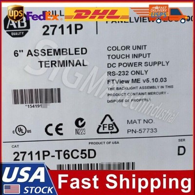 1PC New AB 2711P-T6C5D PanelView Plus 600 Factory Seal Fast Shipping US Free Tax