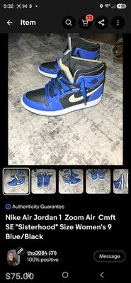 Nike Air Jordan 1 Zoom Sisterhood High Top Sneakers Women's Size 9
