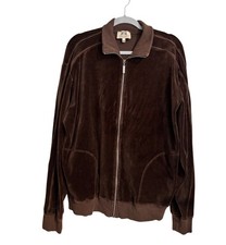 Vintage Juicy Couture Brown Velour Zip-Up Jacket XXL Made In USA