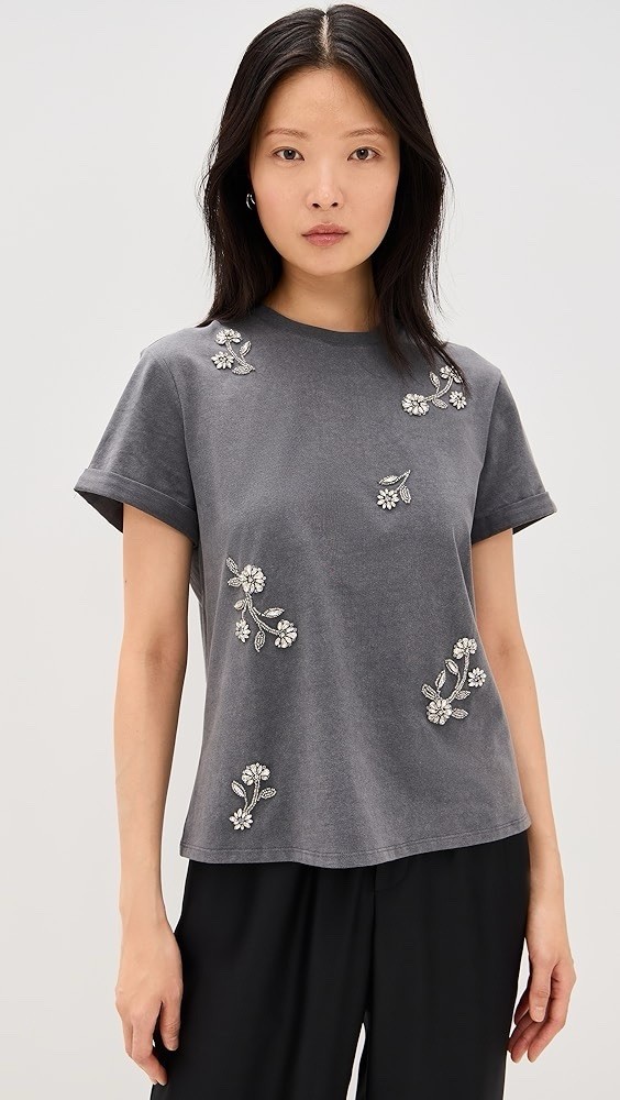 $225 Medium Cinq A sept DIAMOND VINES WASHED BREE TEE Shirt