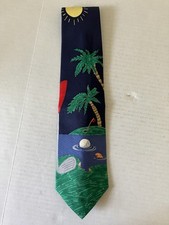 Save The Children Men's Necktie Tie Silk A Good Putt Golf Made in USA 58"
