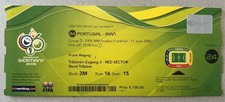 Cristiano Ronaldo First Ever World Cup Goal Ticket Portugal vs Iran 2006