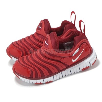 Nike Dynamo Free PS Red White Kids Preschool Slip On Shoes Sneakers 343738-621