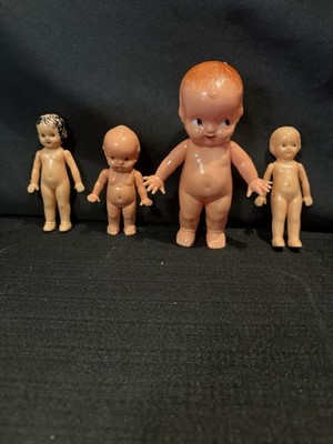4 Vintage Irwin USA Hard Plastic Moving Arms (2 Kewpie Doll & 2 girls) 