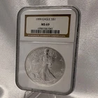 1999 1 oz .999 Fine Silver American Eagle NGC MS-69 Brown Label [1F]