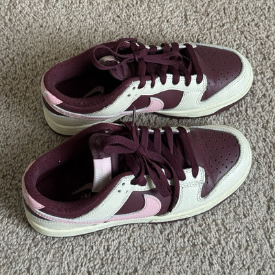 Nike Dunk Low Premium Women s Burgundy Pink Cream Valentine 2023 Lace-Up