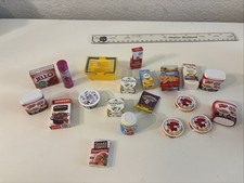 3 sets of Mini Food Products. Girls Dollhouse. Pretend Kitchen