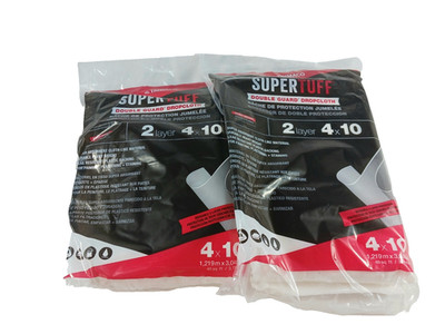 Trimaco Super Tuff Drop Cloth 4 x 10 Heavy Duty Double Guard. 2 Pkgs.