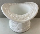 Vintage FENTON Milk Glass Top Hat Daisy & Button Pattern Planter Candy Dish