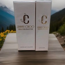 NEW JIMMY CHOO SEDUCTION COLLECTION LIP GLOSS &amp; SATIN LIP COLOR DARING PINK SET