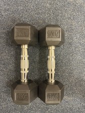 Hex Dumbbells Cast Iron Rubber Encased 2x6kg Pair