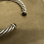David Yurman Cable Cuff Silver  Bracelet With 14KT Yellow Gold&Black Onyx 6mm S — photo 5