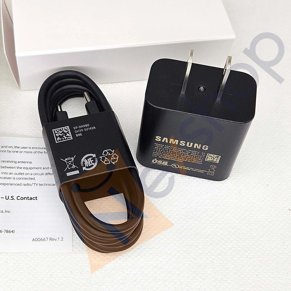 Adaptador de corriente y cable de carga súper rápida USB-C original Samsung T2510 25W VER.2025 Foto 3 de 3