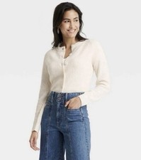 Universal Thread Long Sleeve Button-Down Cardigan Sweater size XL - Cream - NEW